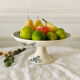 Serving dish with foot and old compotier in iron clay Sevigné HB & Cie