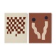 Pair of prints, checkered wall art set of two, 50x70cm