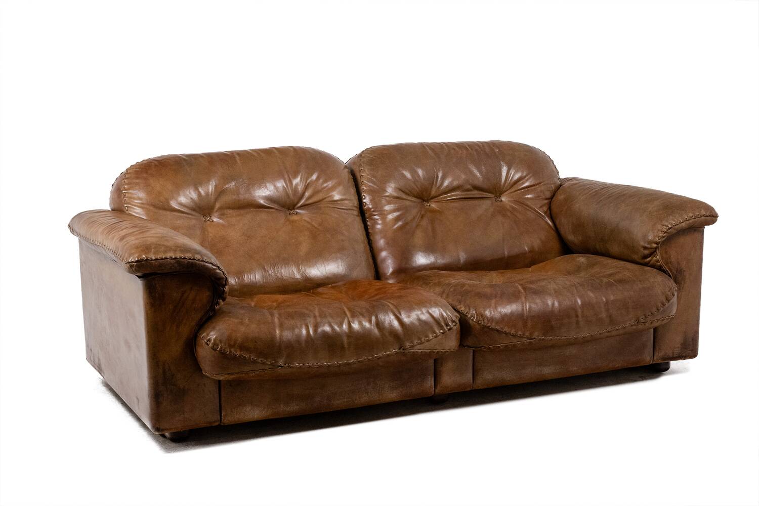 Maison De Sede. Two-seater sofa in buffalo leather. 1970s.