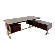 Vintage president corner desk in rosewood design by Gianni Moscatelli vintage