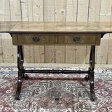 English flat desk with shelves, 1950s work in mahogany