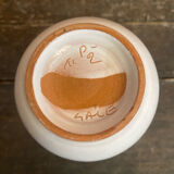 Old vase for sale white ceramic engraved rose vintage #d674