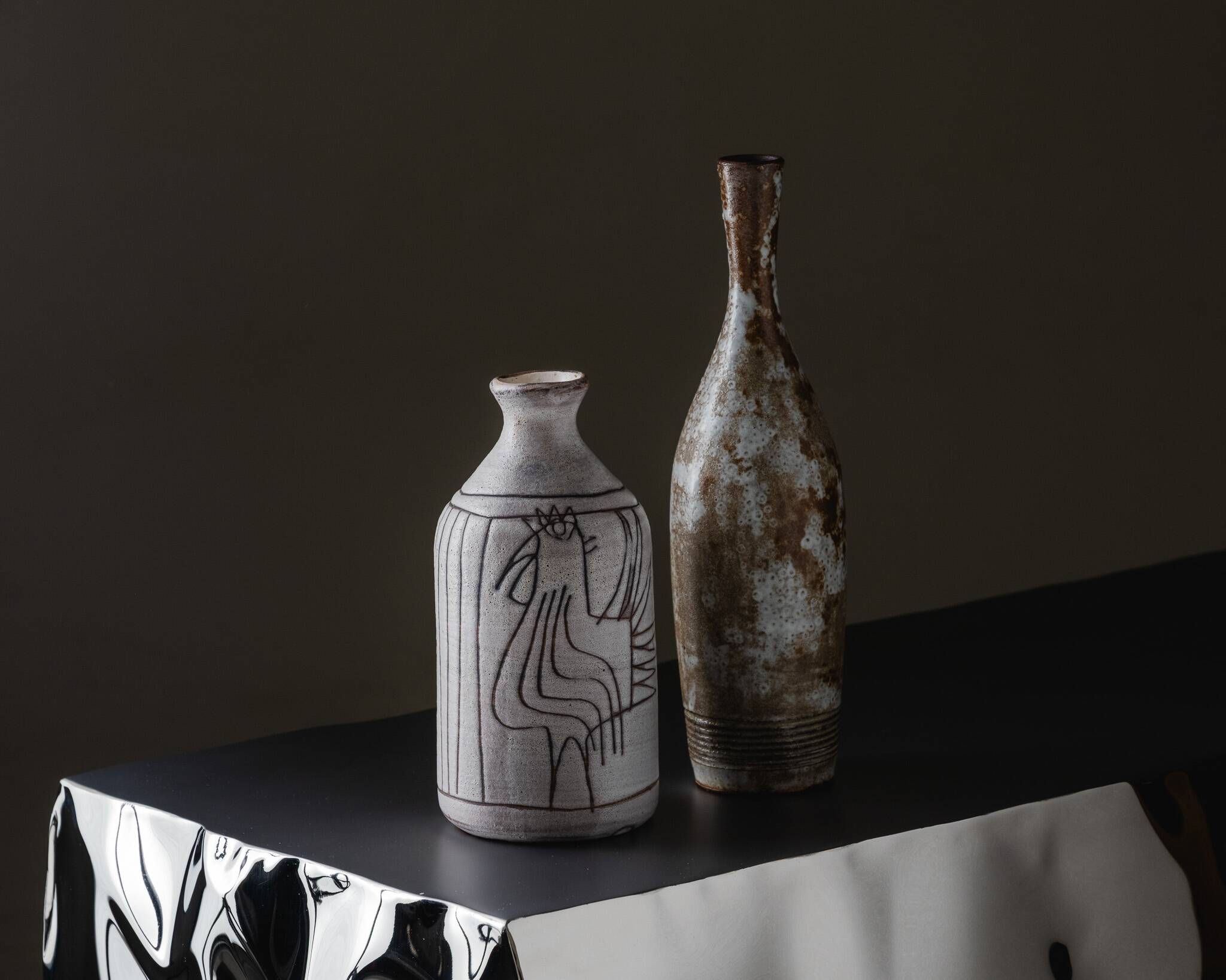 Soliflore en céramique Ksotanda, Vallauris, 1950s