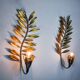 Pair of golden floral sconces by Ferro Arte, Spain, 1980