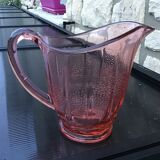 Pitcher pink glass water jug