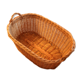 Panier de blanchisserie en osier avec deux poignées