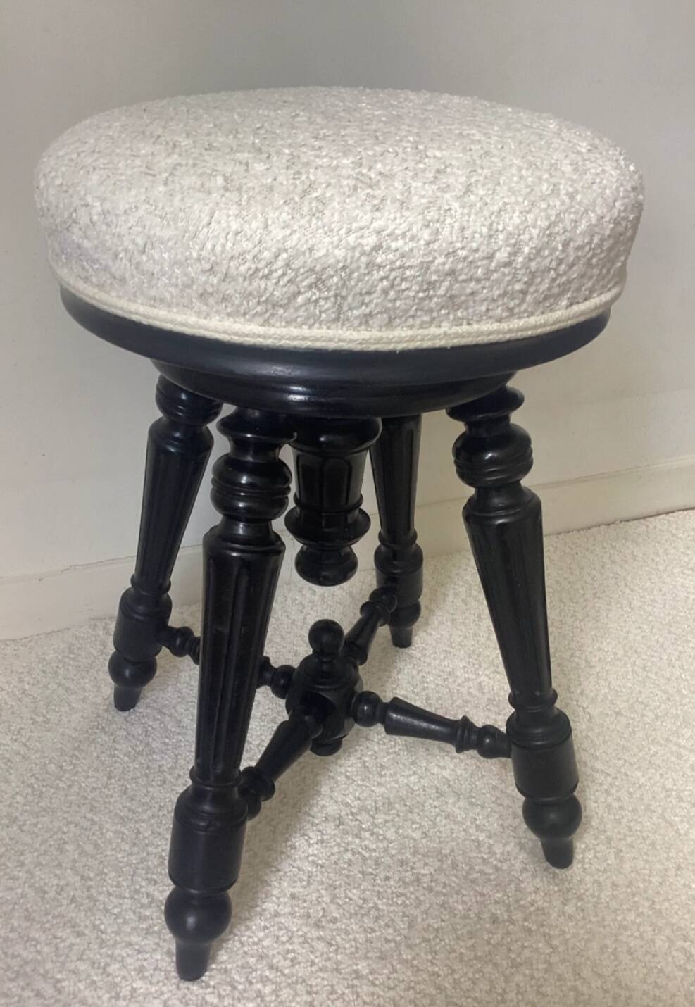 Reupholstered piano stool