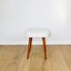 White-cream square stool Ivory vintage PRL 1970s