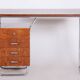 Bauhaus Writing Desk in Oak and Chrome by R. Slezák, Czech, 1930s