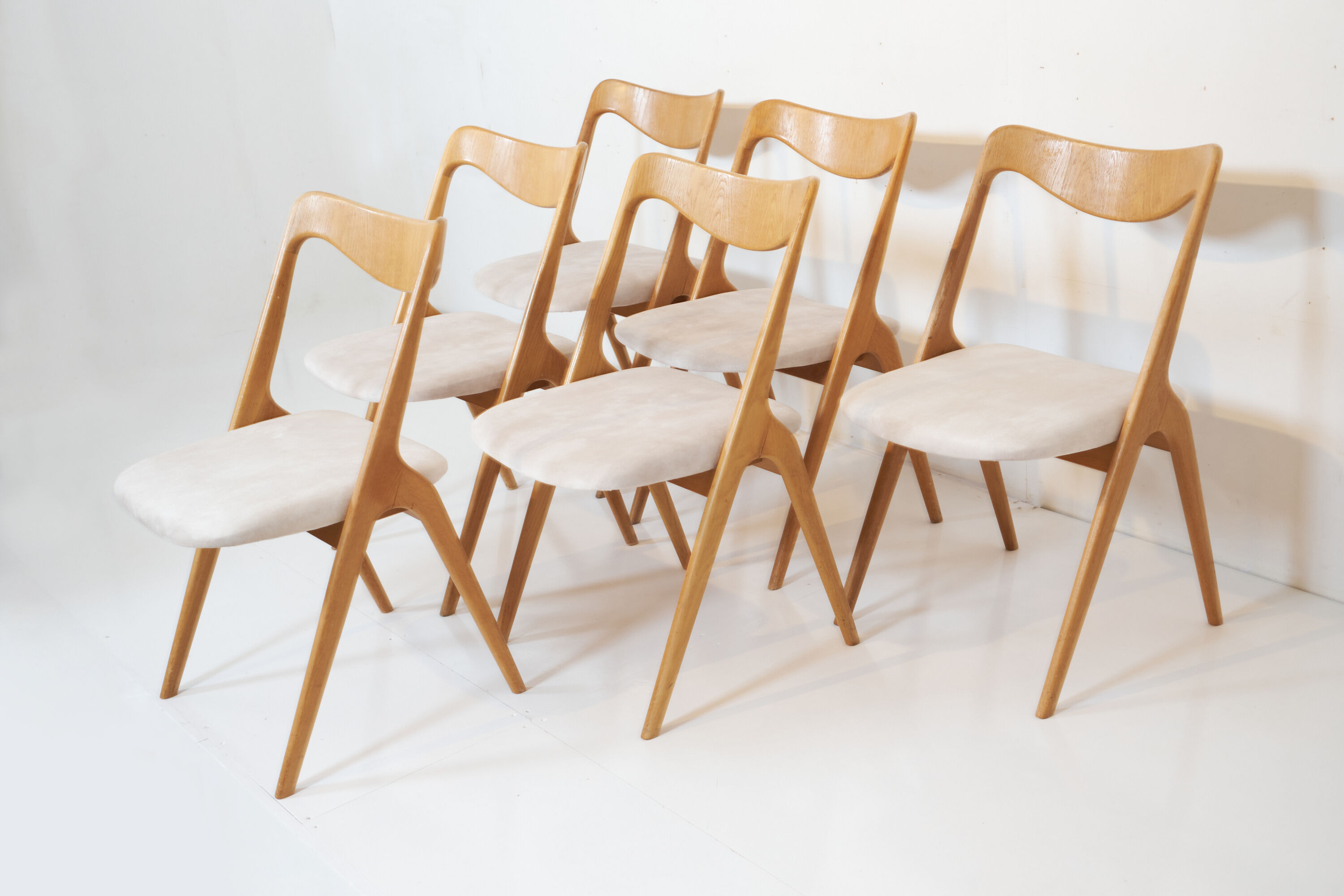 Set of 6 oak chairs by Albin Johansson & Sons 1960