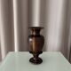 Vintage Sculptural Turned Wood Vase – Dark Hardwood – 20 cm