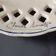 Vintage painted ceramic wall plate with cut-out design by Claude Smadja.