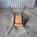 Pair of chairs in blue Formica and metal