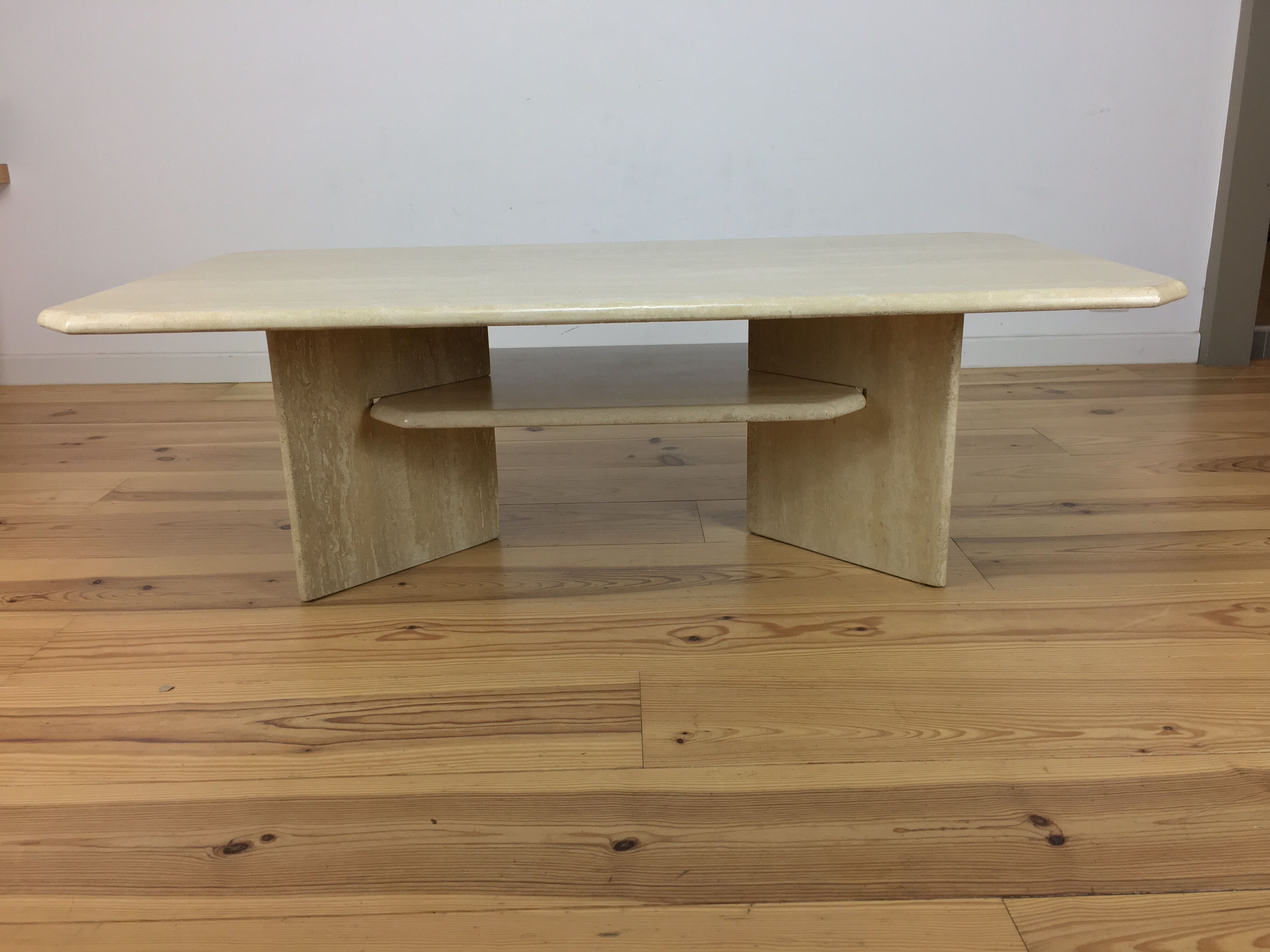 Travertine coffee table