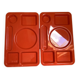 Pair of orange guzzini meal trays