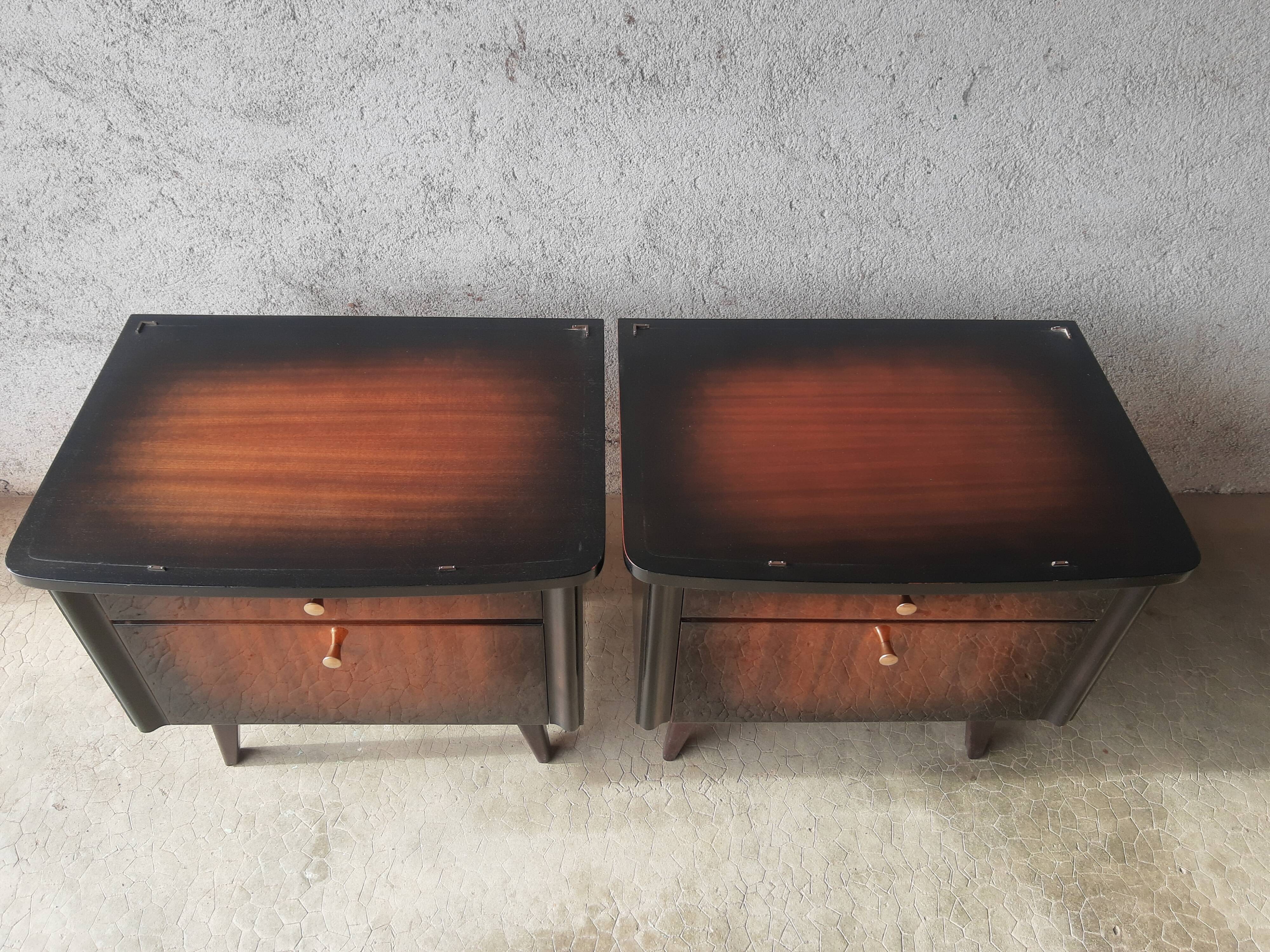 Pair of bedside feet compass 60s vintage
