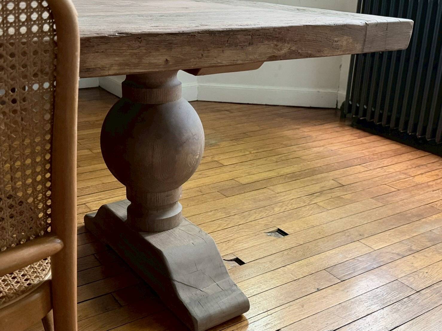 Monastery table - sun - in solid old oak - length 375 cm