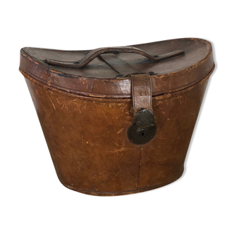 Leather hat box