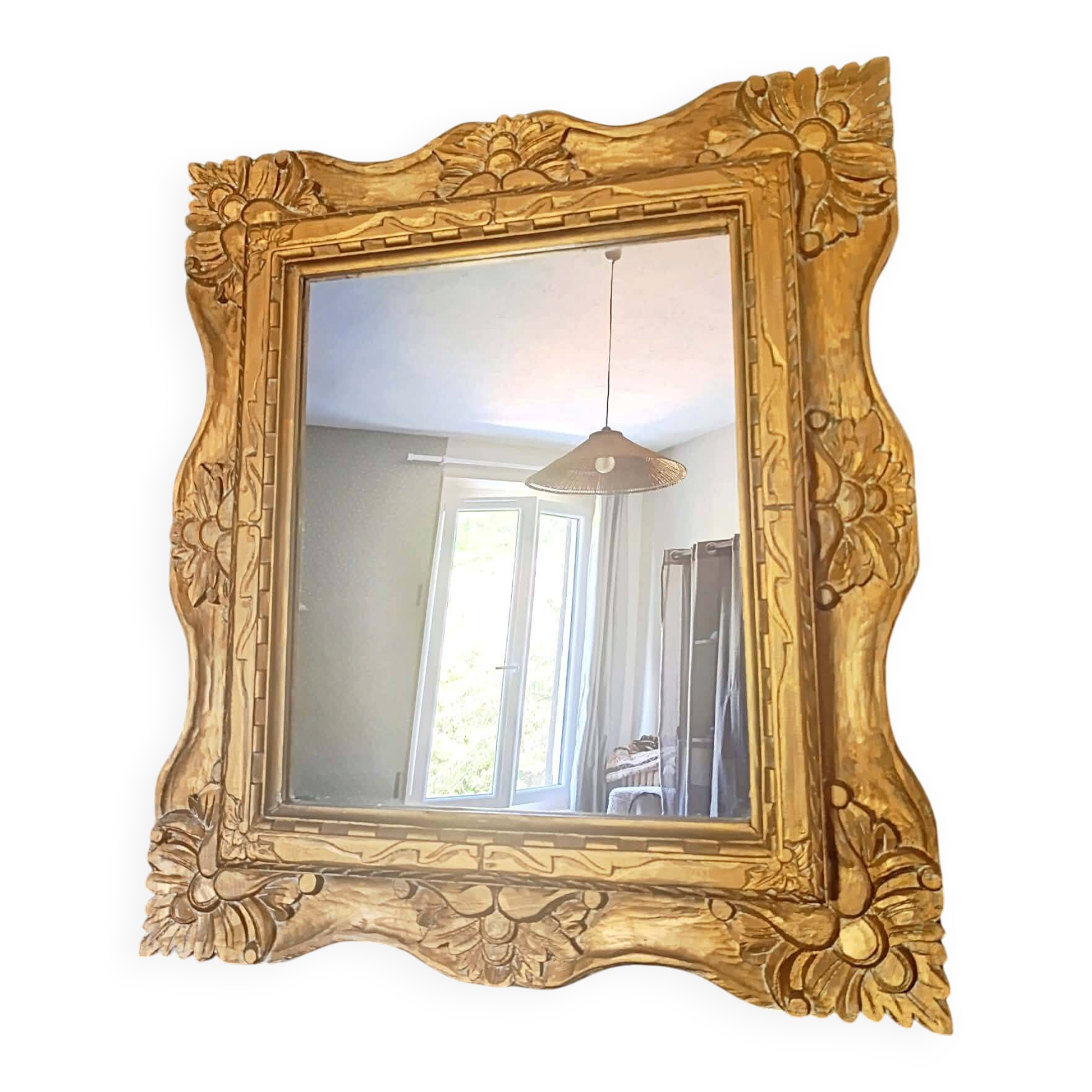 Large gilded wooden mirror
