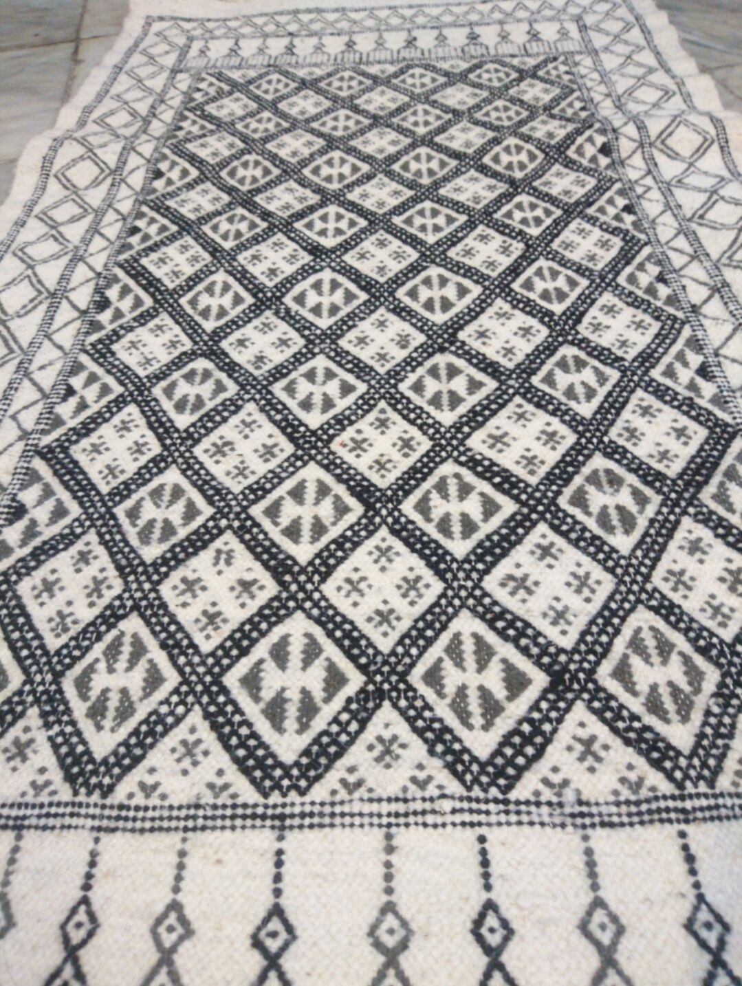 Tapis kilim blanc 155x80cm