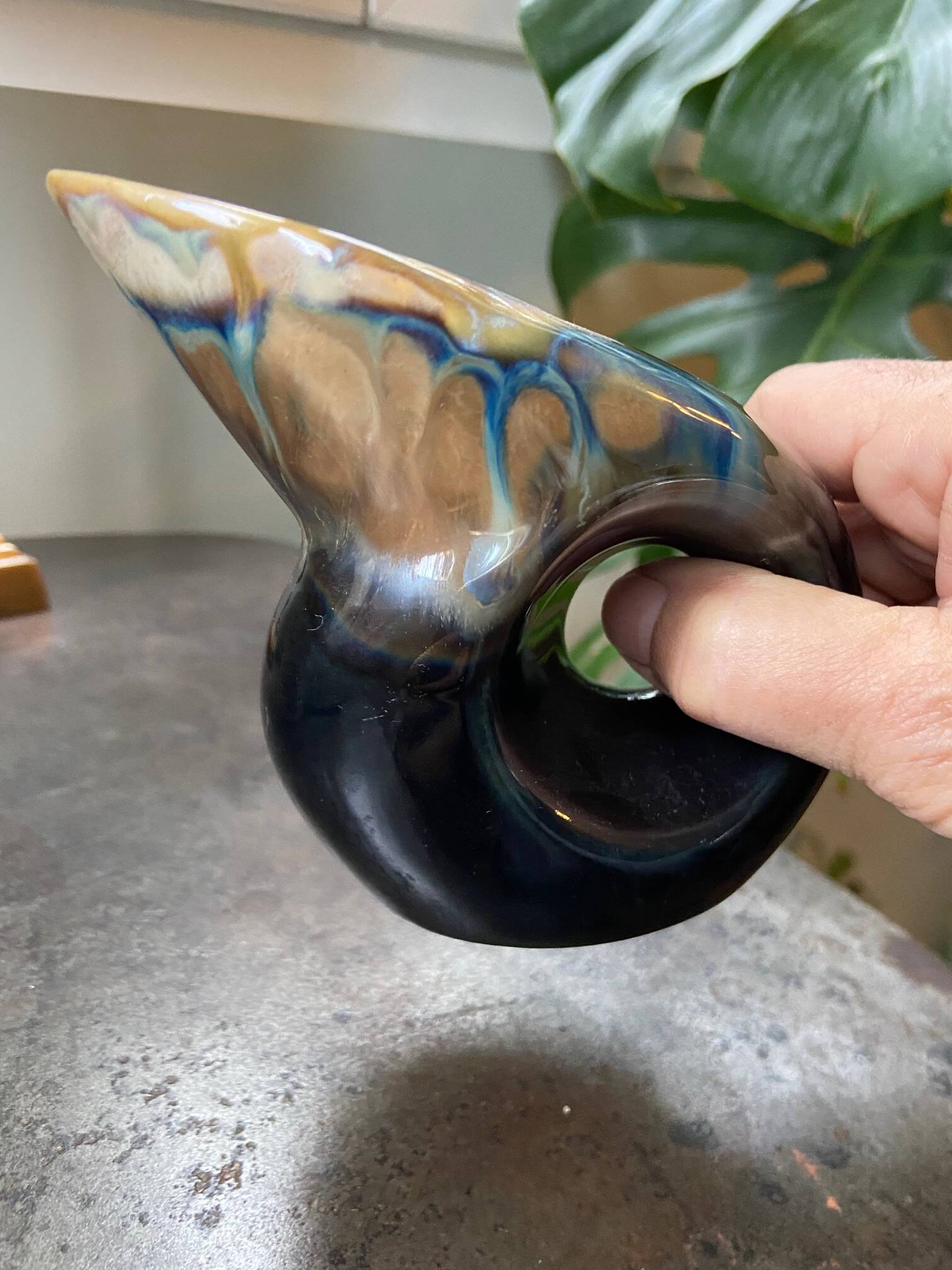 Hand-glazed ceramic pitcher pitcher
