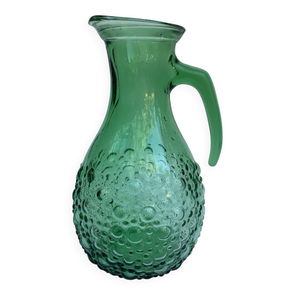 Carafe, pichet, broc à eau en verre vert VEA