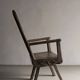 Antique primitive carved oak arm chair, Belgium