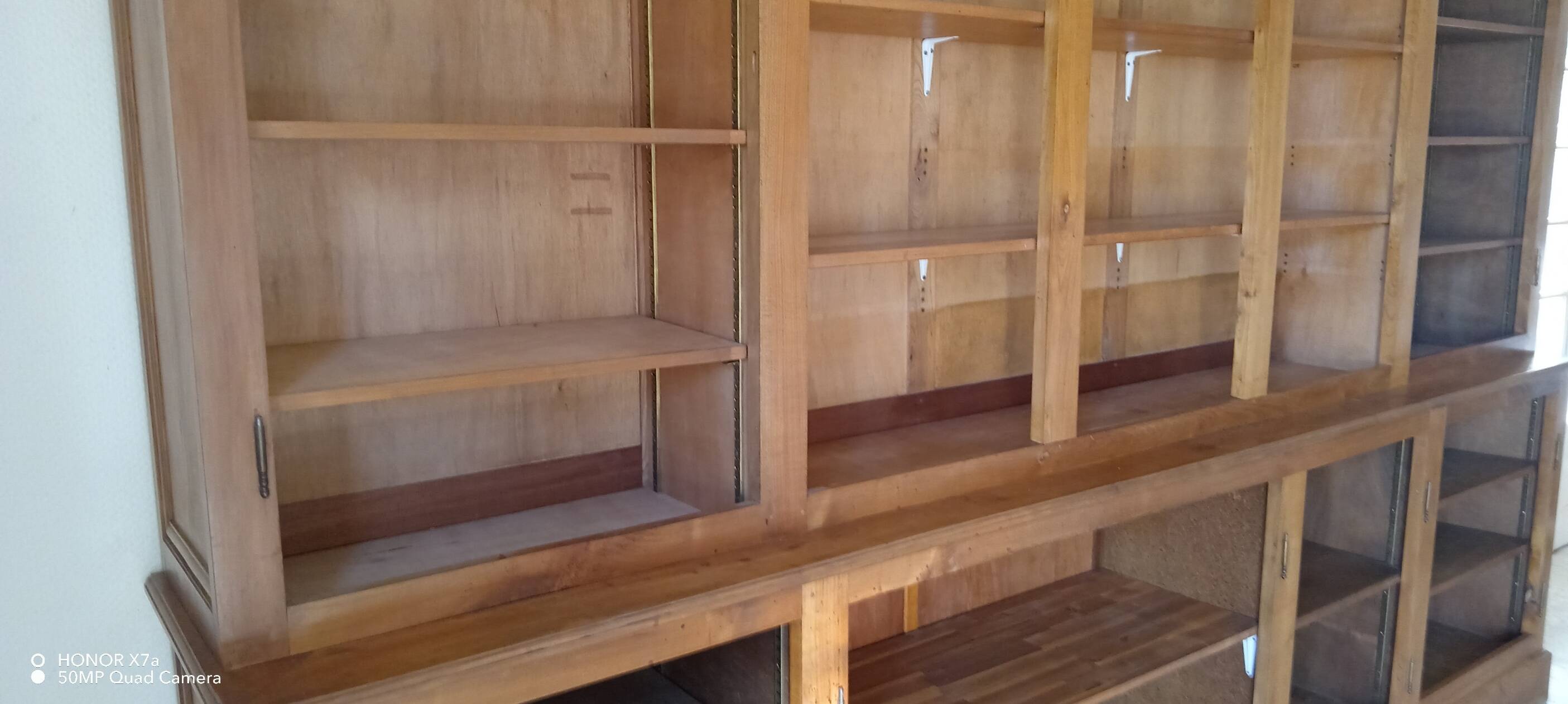 Library in solid cherry wood, Louis Philippe style.