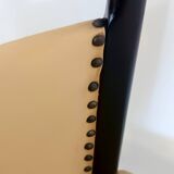 Set of Six Beige Skai Dining Chairs Ascr. to Melchiorre Bega, Italy