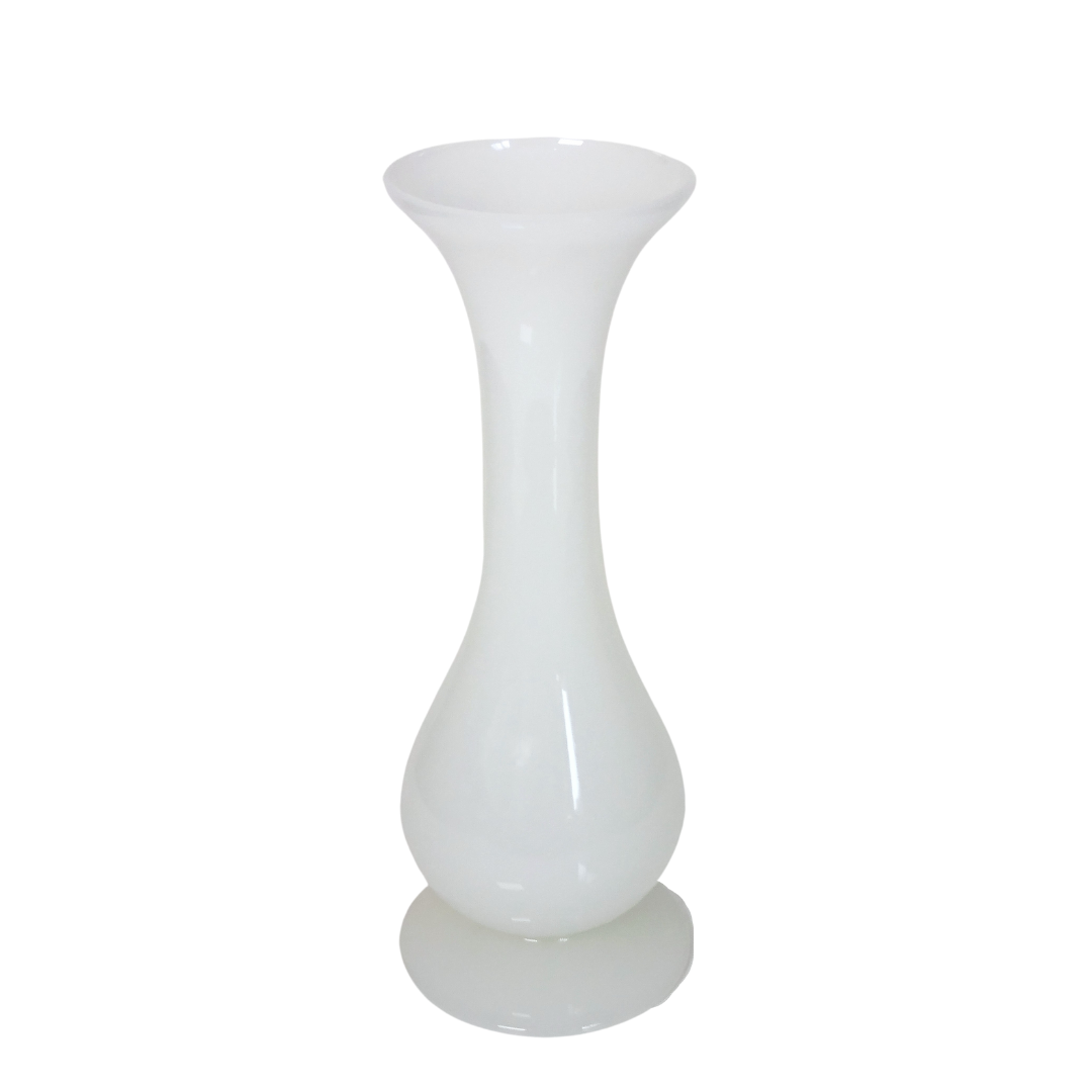 Vase soliflore opaline blanc vintage