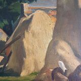 Oil on Canvas 19th Signed Breton Landscape