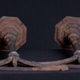 Pair of cast iron baluster bistro table legs circa 1900