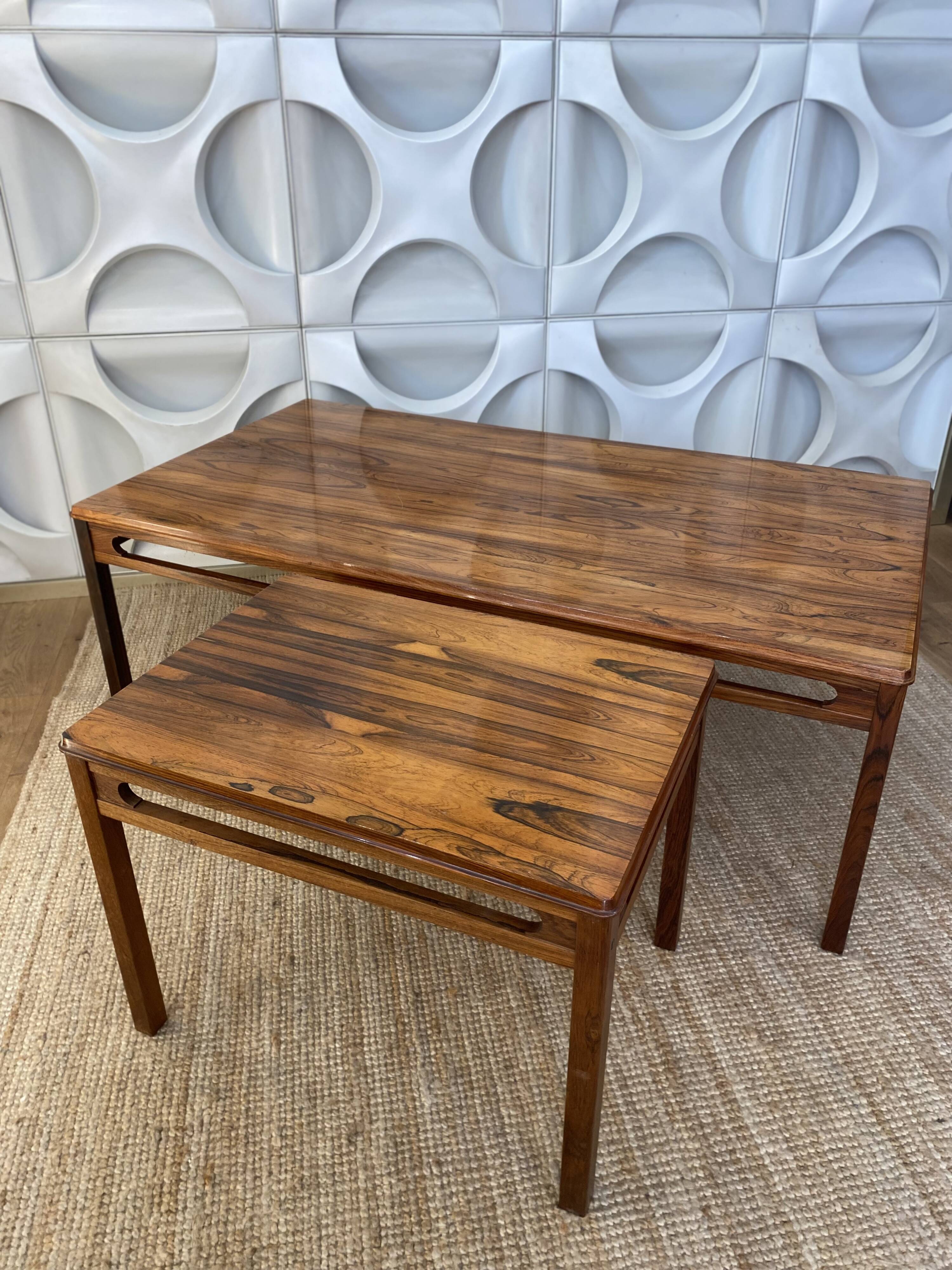 Vintage rosewood coffee tables by rasmus solber for s mobler, 1960