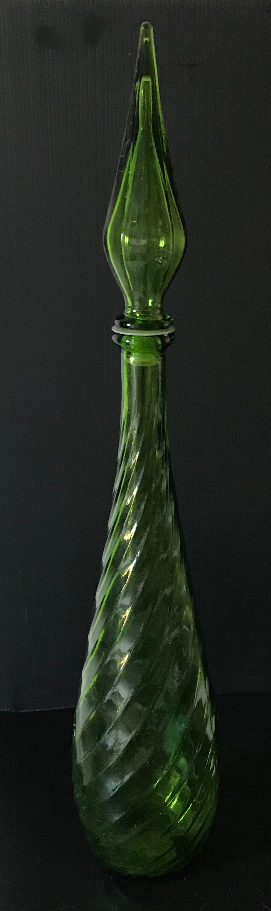 Italian carafe green glass