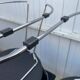 4 Linda armchairs by Arrben in black leather and chrome steel, 1980