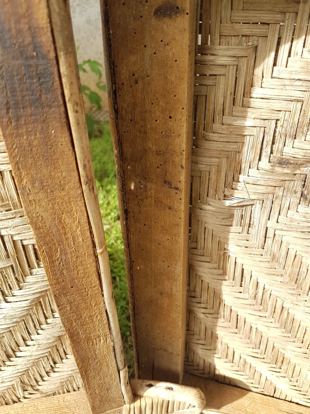 Old rattan deckchair