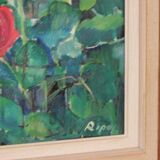Original mid-century Swedish oil on panel – “Bloomer” by Hans Ripa – vintage & framed – 61.5 × 53 cm