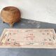 Vintage beige pink velvet rug 118 x 60cm