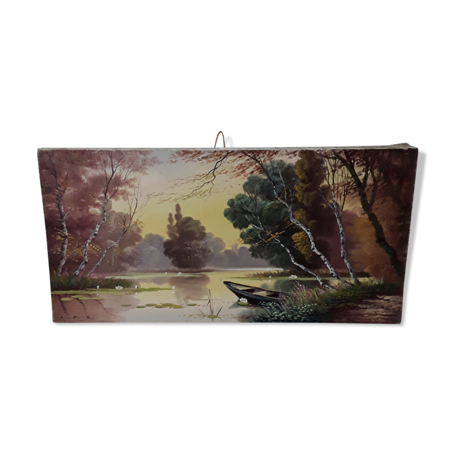 Peinture à l'huile paysage champêtre