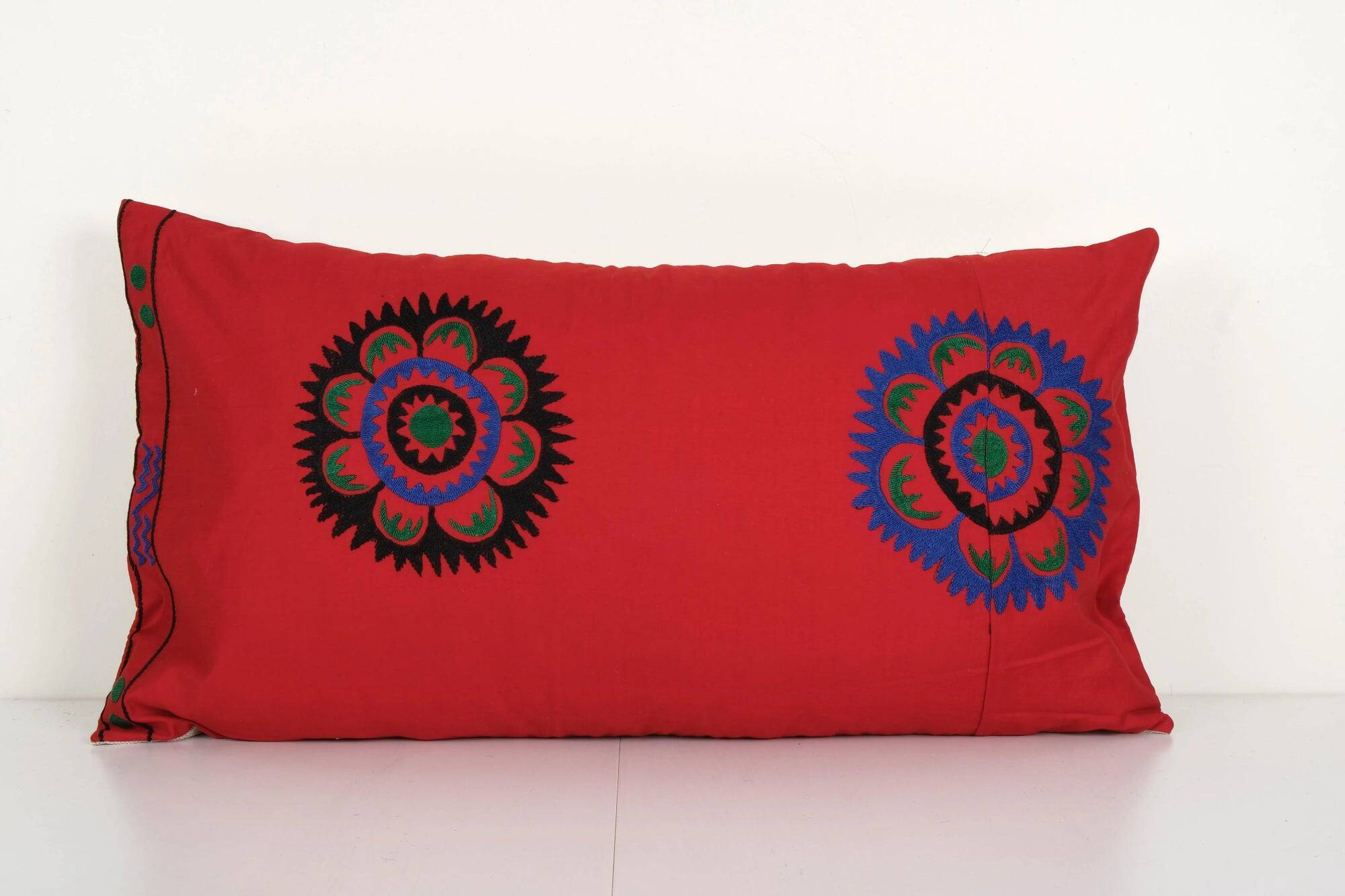 Vintage embroidered cushion cover 41x76 cm