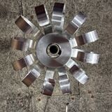 Brushed aluminum pendant light from the 1970s