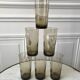 Set of 6 glasses smoked long drink 70s