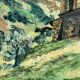 Francis Sachy "Church in Andorra" oil on canvas signed