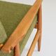 Fauteuil en tissu bouclé vert olive, 1960