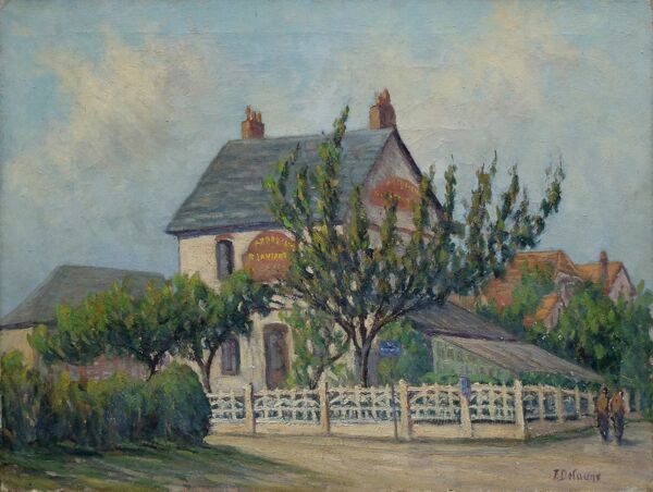 Edouard Delaune, Rue De Banlieue Parisienne Vers 1930