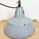 Industrial grey enamel factory pendant lamp, 1960s