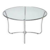 Bauhaus round glass coffee table, Czechoslovakia, 1930s–1940s