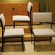 Chaises longues basses italiennes avec cadre en fer noir et rembourrage blanc glacé par Milo Baughman, années 1950, ensemble de 6.