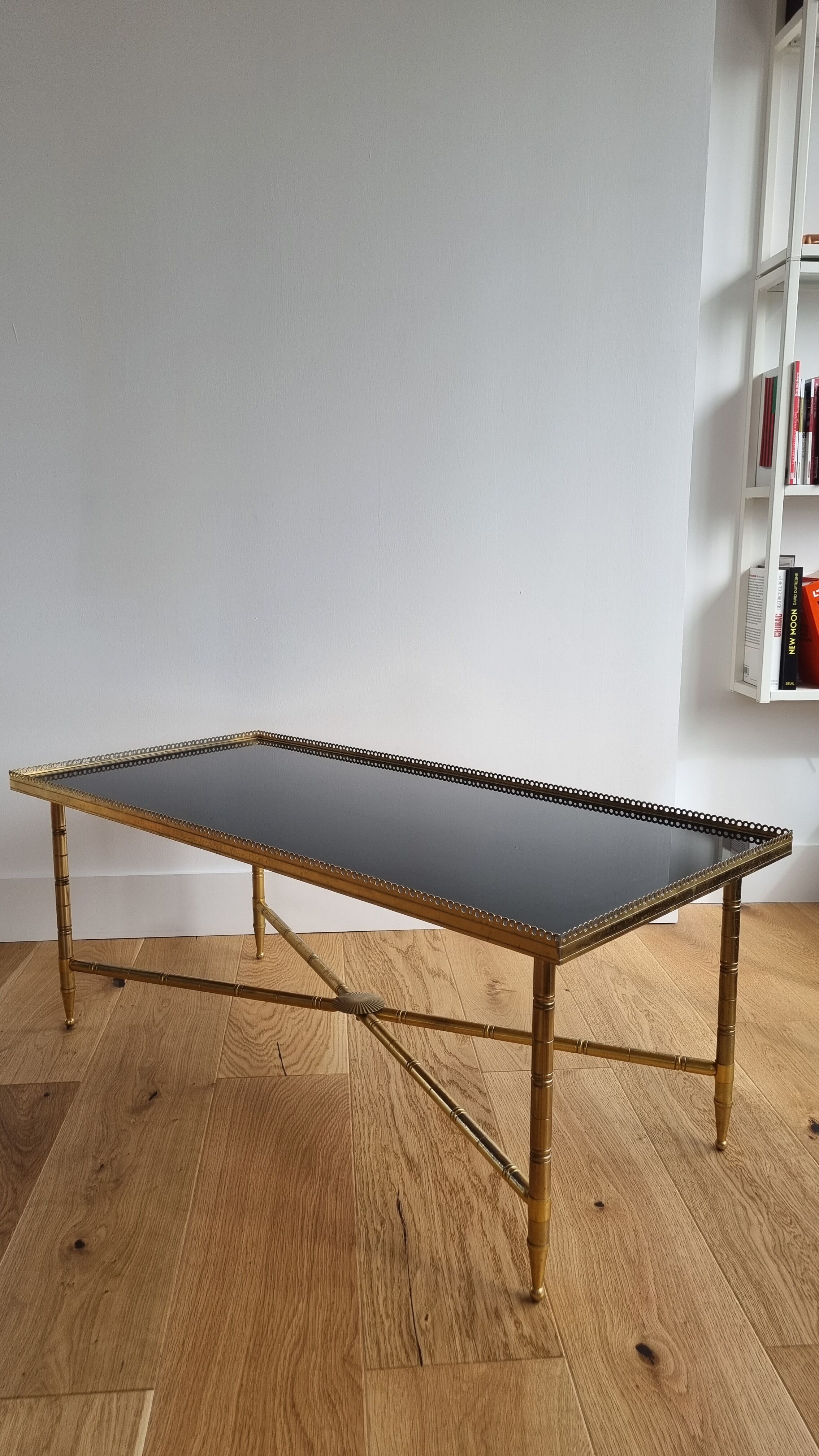 Vintage brass and glass coffee table