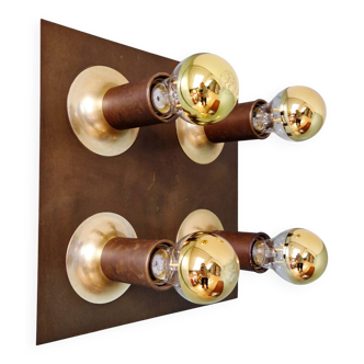 Space Age ceiling light/wall lamp in brass, Cosack Leuchten, 1970.